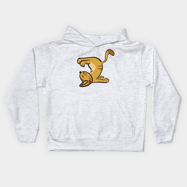 Cat In Different Yoga Poses Kids Hoodie by KsuAnn